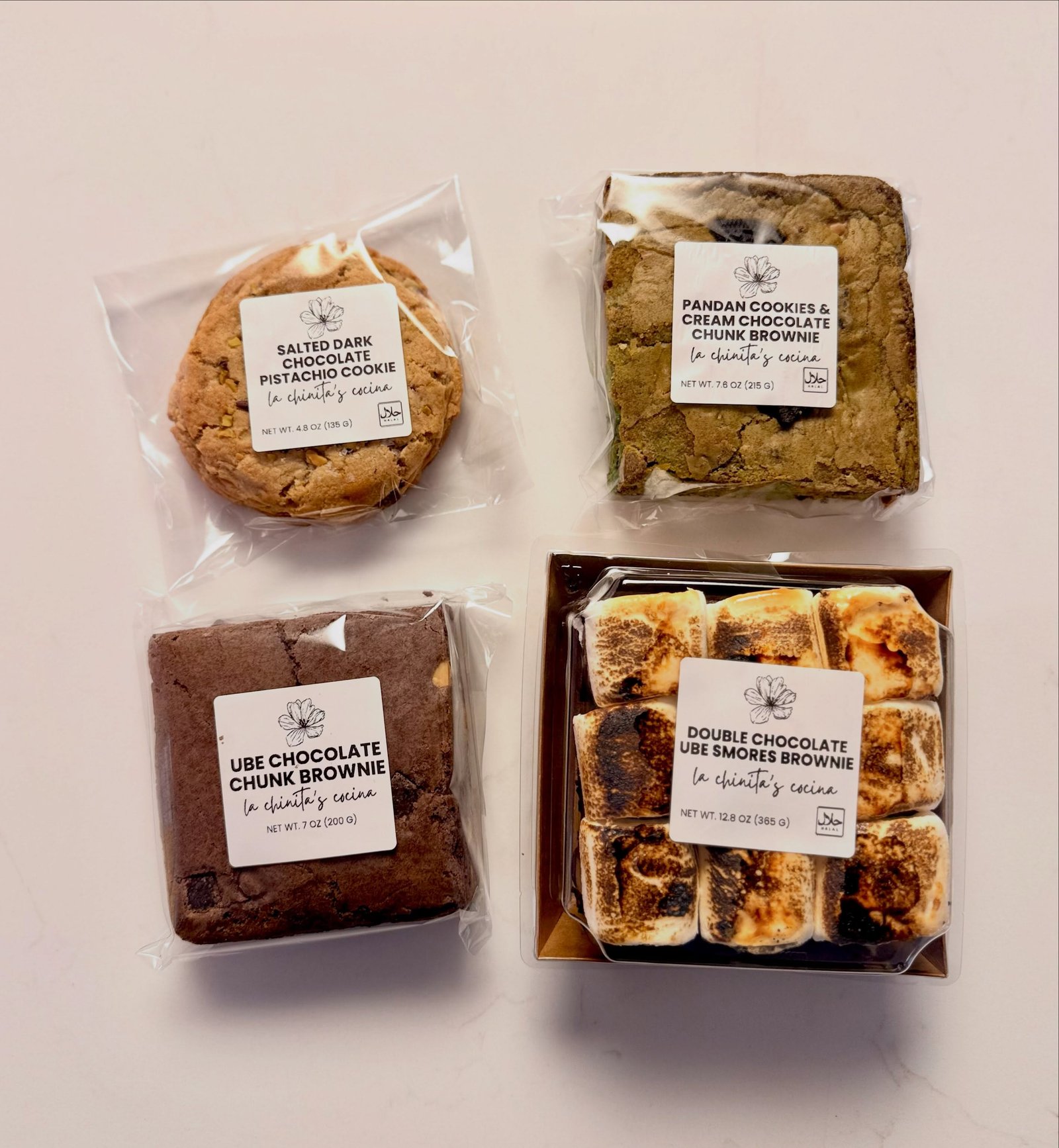 La Chinita's Cocina cookies and brownies in her own packaged labels